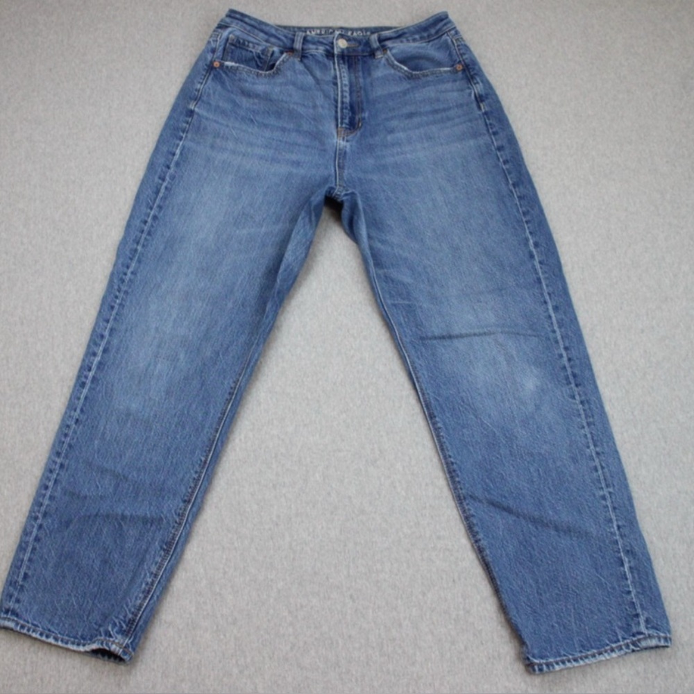 American Eagle Outfitters Jeans Womens 10 Blue Stretch High-Rise Straight Leg